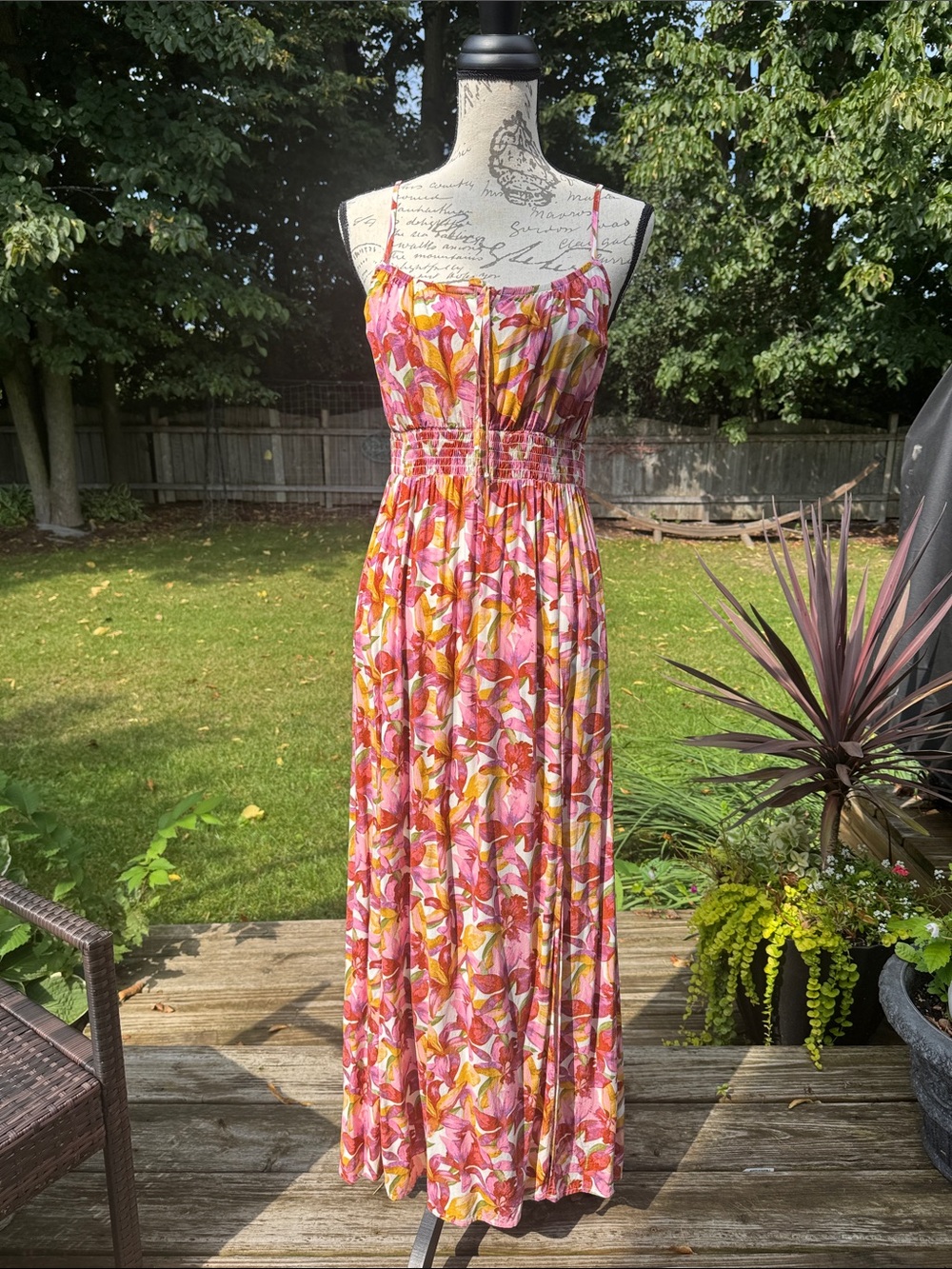 Perfect for Fall Mason & Belle Maxi Dress with Smocked Waist